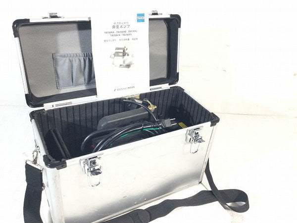 ☆比較的綺麗☆TASCO タスコ 100V オイル逆流防止弁付高性能ツーステージ真空ポンプ 4ポールモーター TA150XA ゲージ ケース付125817 - 2