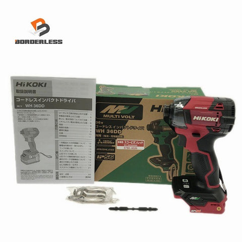 ☆未使用品☆HiKOKI ハイコーキ 36V コードレスインパクトドライバ WH36DD(NNR) スコーピオンレッド 本体のみ 締付け136707