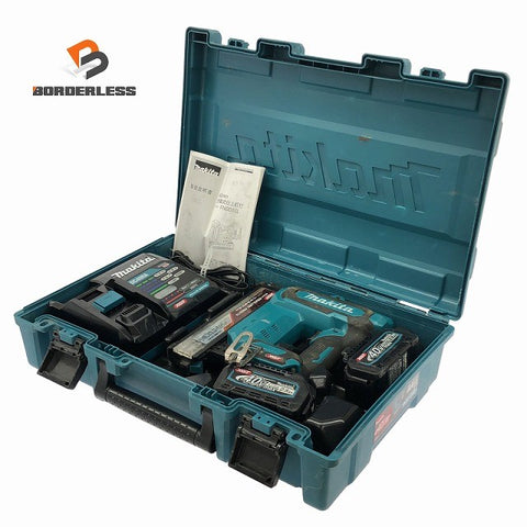 ☆中古品☆makita マキタ 40Vmax 充電式仕上釘打機 FN001GRDX バッテリ2個(2.5Ah) 充電器 ケース フィニッシュネイラ 電動工具136744