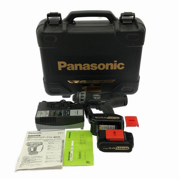 ☆中古品☆Panasonic パナソニック 14.4V 充電マルチハンマードリル EZ7840 バッテリ2個(3.3Ah)充電器 ケース付 コードレス 穴あけ118614 - 3