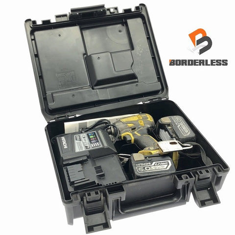 ☆中古品☆HITACHI 日立工機 14.4V コードレスインパクトドライバー WH14DDL2 バッテリー2個(14.4V 6.0Ah)充電器 ケース付 - 0