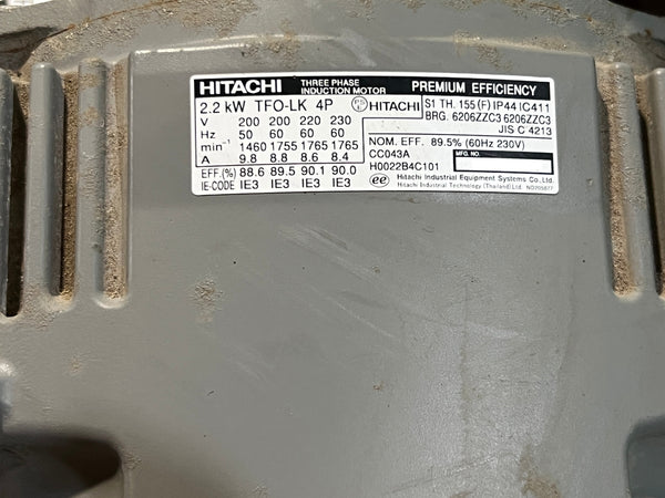 ☆中古品☆ハツタ 初田工業 200V モーターセット動噴 LP300DX-LK モータ(日立 2.2kW TFO-LK 4P) 本体(YS300DX) 高圧動力噴霧機131595 - 10