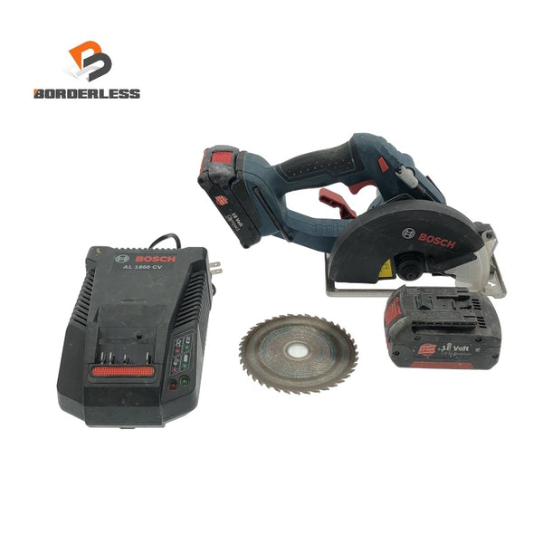 ☆中古品☆BOSCH ボッシュ 18V 充電式チップソーカッター GKM18V-LI バッテリ2個(2.6Ah 1.3Ah) 充電器付 チップソー切断機118645 - 1