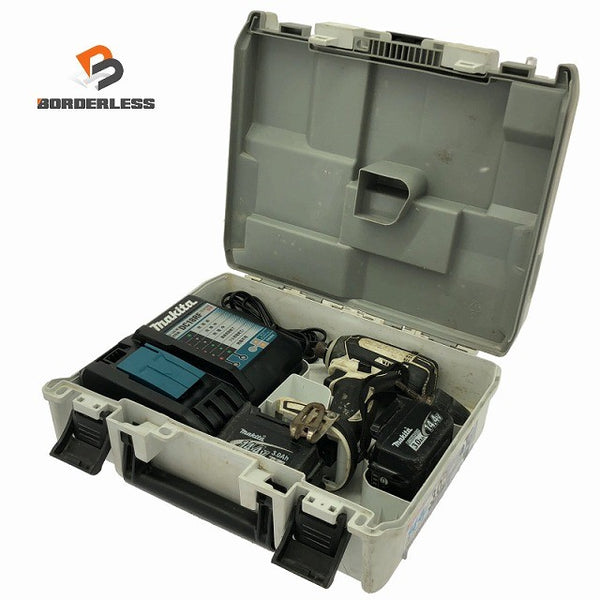 ☆中古品☆makita マキタ 14.4V 充電式インパクトドライバー TD138D バッテリ2個(14.4V3.0Ah) 充電器 ケース付 コードレス 電動工具133835 - 1