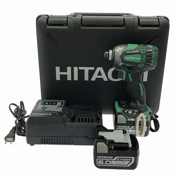 ☆比較的綺麗☆ HITACHI 日立工機 14.4V コードレスインパクトドライバ WH14DDL2 2LYPK(L) アグレッシブグリーン137959 - 3