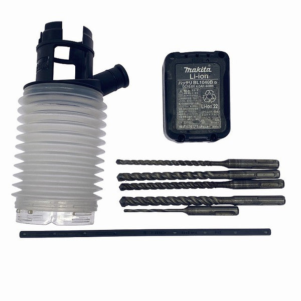 ☆中古美品☆makita マキタ 10.8V 16mm 充電式ハンマドリル HR166D バッテリー1個(4.0Ah) 集じんカップ ケース付 ハンマードリル130928 - 10