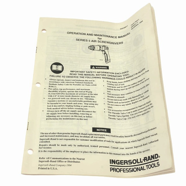 ☆未使用保管品☆Ingersoll Rand インガソールランド エアスクリュードライバー 5RALC3105775 - 10