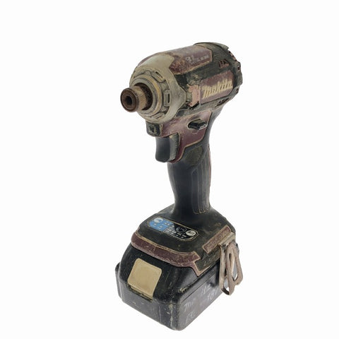 ☆中古品☆makita マキタ 18V 充電式インパクトドライバ TD171D レッド/赤 バッテリー1個(18V6.0Ah)付 - 0