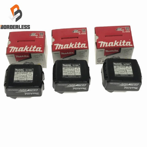 ☆未使用品 3点セット☆makita マキタ 18V 6.0Ah 純正 リチウムイオンバッテリー BL1860B 残量表示付 リチウムイオン電池