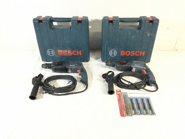 ☆中古品 2台セット☆BOSCH ボッシュ ハンマドリル ハンマードリル GBH2-23E ビット6本(未使用)付き ハツリ はつり 穴あけ - 4