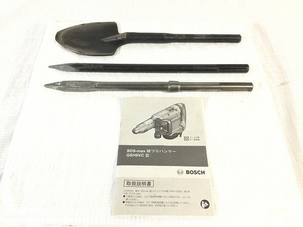 ☆中古品☆BOSCH ボッシュ 破つりハンマー GSH9VC ブルポイント2本(中古) シャベル1本(中古)付き SDS-maxシャンク 電動ハンマー - 10