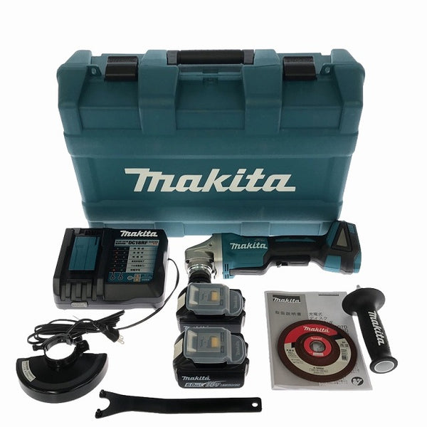 ☆未使用品☆makita マキタ 18V 125mm 充電式ディスクグラインダー GA508DRGX バッテリ2個(18V6.0Ah) 充電器 ケース付 コードレス - 4