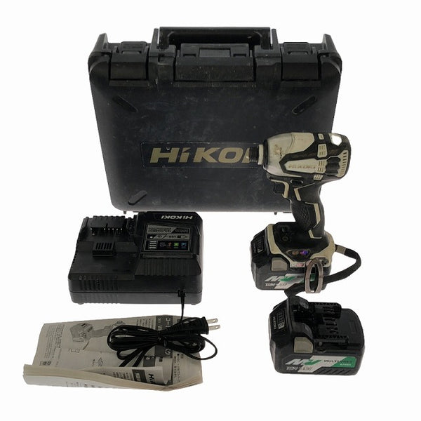 ☆中古品 コメント必読☆HiKOKI ハイコーキ 36V コードレスインパクトドライバ WH36DA ホワイトゴールド バッテリー2個 充電器付 - 4