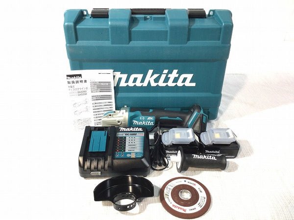 ☆未使用品☆makia マキタ 18V 125mm 充電式ディスクグラインダ GA520DRGX バッテリー2個(18V 6.0Ah) 充電器 ケース付き - 4