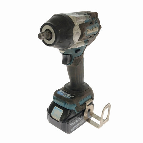 ☆中古品☆makita マキタ 18V 充電式インパクトレンチ TW700D バッテリー(18V 6.0Ah) 付き 電動工具 締め付け - 0