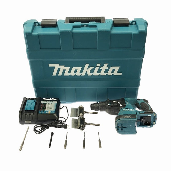 ☆比較的綺麗です☆makita マキタ 18V 24mm 充電式ハンマドリル HR244D 本体+充電器+ケース付き 穿孔 ハツリ 粉砕 穴あけ - 4