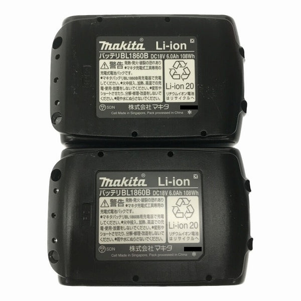 ☆未使用品2個セット☆makita マキタ 18V 6.0Ah 純正 リチウムイオンバッテリー BL1860B 残量表示付 蓄電池 充電池 - 10