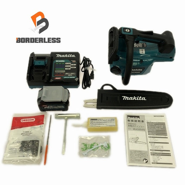 ☆未使用品☆makita マキタ 40Vmax 250mm 充電式チェンソー MUC002G バッテリ1個(2.5Ah) 充電器付 コードレス チェーンソー - 1