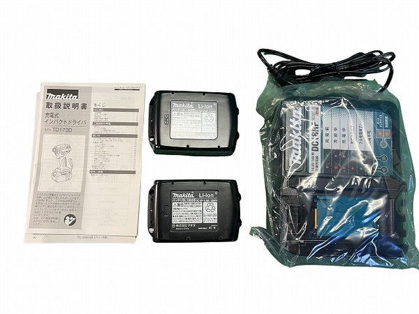 ☆極美品☆makita マキタ 18V 充電式インパクトドライバ TD173DRGXB 黒/ブラック バッテリー2個(18V 6.0Ah) 充電器 ケース付 - 10