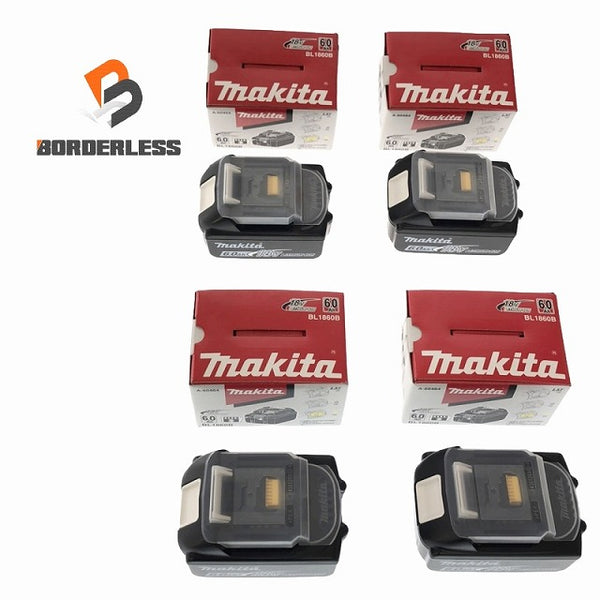 ☆未使用品4個セット☆makita マキタ 18V 6.0Ah 純正 リチウムイオンバッテリー BL1860B 残量表示付 リチウムイオン電池 雪マーク - 1