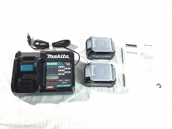 ☆未使用品☆makita マキタ 40Vmax 充電式インパクトレンチ TW001GRDX バッテリ2個(40Vmax2.5Ah) 充電器 ケース付 コードレス - 9