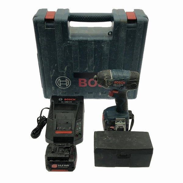 ☆中古品☆BOSCH ボッシュ 14.4V バッテリーインパクトドライバー GDR14.4V-LIN バッテリ2個(14.4V2.6Ah) 充電器 ケース付 充電式 - 4