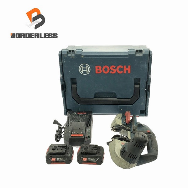 ☆中古品☆BOSCH ボッシュ 18V コードレスバンドソー GCB18V-LI バッテリ2個(18V3.0Ah) 充電器 ケース付 充電式 帯鋸切断機 - 1