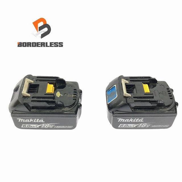 中古美品 [1回充電] Makita マキタ 18V 6.0Ah 純正 リチウムイオンバッテリー 残量表示付 BL1860B マキタ 18V 中古美品 2個セット 純正品 マキタ18vインパクトドライバTD173D中古美品オリジナルハウジング