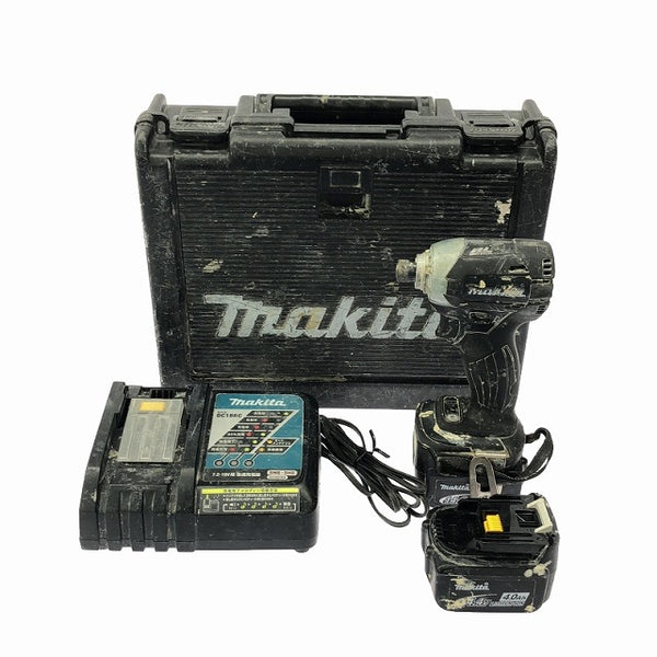 ☆中古品☆makita マキタ 14.4V 充電式インパクトドライバー TD137DRMXB 黒 バッテリ2個(4.0Ah) 充電器 ケース付 コードレス - 4