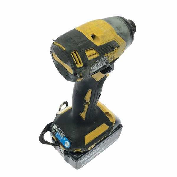 ☆中古品 限定色☆makita マキタ 18V 充電式インパクトドライバー TD173DGXFY 黄/イエロー バッテリ2個(6.0Ah) 充電器 ケース - 6