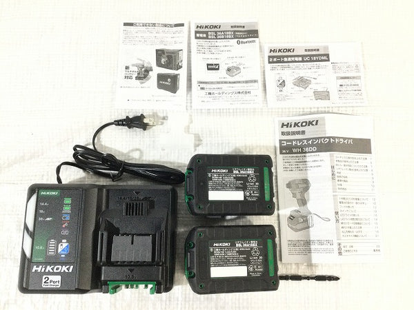 ☆未使用☆HiKOKI ハイコーキ 36V コードレスインパクトドライバー WH36DD(2XHBSZ) 黒 バッテリ2個(36V2.5Ah) 充電器 ケース - 10