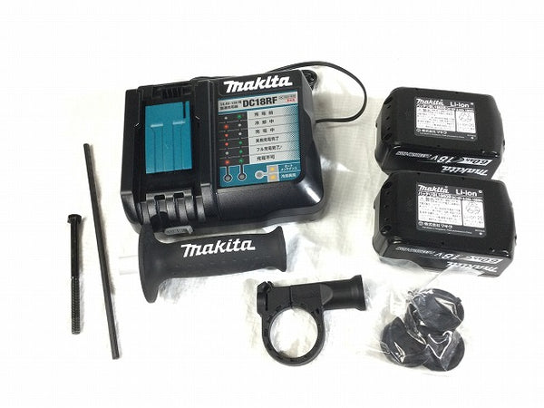 ☆未使用品☆makita マキタ 18V 18mm 充電式ハンマドリル HR182DGXVB 黒 バッテリ2個(6.0Ah) 充電器 集じんシステム ケース付 - 10