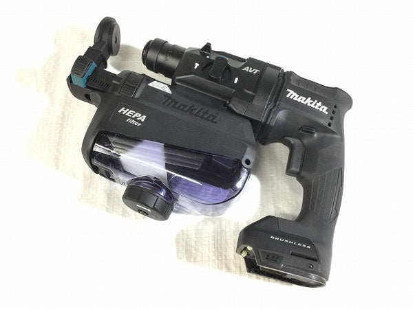 ☆未使用品☆makita マキタ 18V 18mm 充電式ハンマドリル HR182DGXVB 黒 バッテリ2個(6.0Ah) 充電器 集じんシステム ケース付 - 3