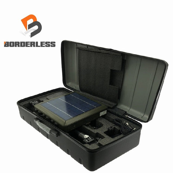 ☆未使用品☆SHINDAIWA 新ダイワ LEDハイブリッド投光器 HTL305LF-M 本体+パーツ+三脚+専用ケース フルセット ソーラー式照明 - 1