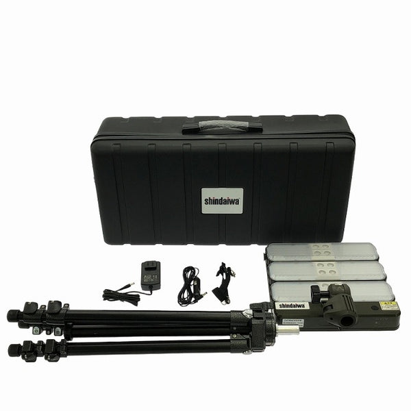 ☆未使用品☆SHINDAIWA 新ダイワ LEDハイブリッド投光器 HTL305LF-M 本体+パーツ+三脚+専用ケース フルセット ソーラー式照明 - 4