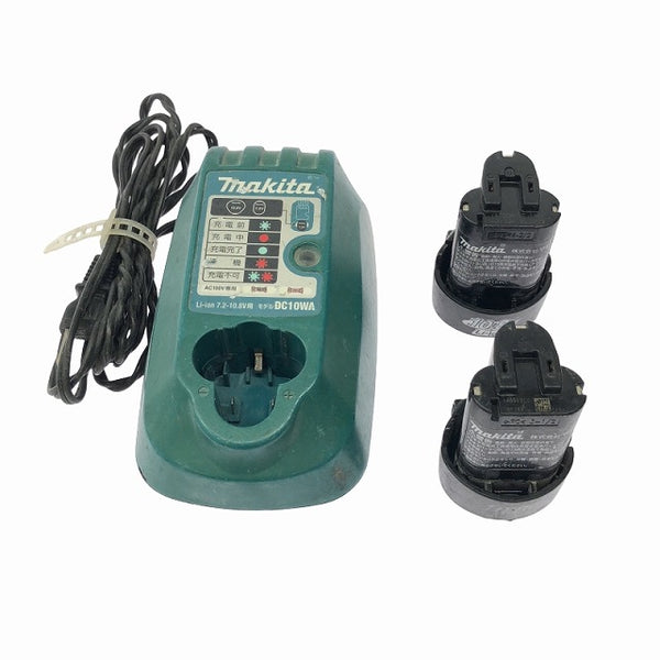 ☆中古品☆makita マキタ 10.8V 充電式インパクトドライバー TD090D 青 バッテリ2個(1.3Ah) 充電器付 コードレス バッテリー式 - 10