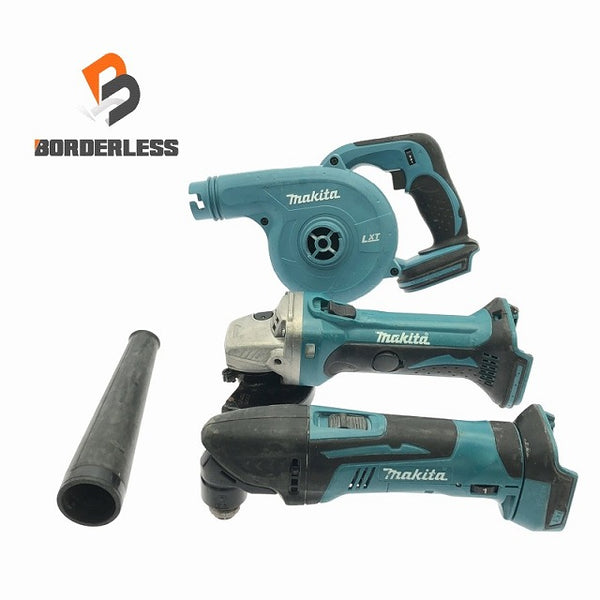 ☆中古品 3点セット☆makita マキタ 100mm 14.4V 充電式ディスクグラインダ GA400D 充電式マルチツール TM40D 充電式ブロワ UB182D - 1