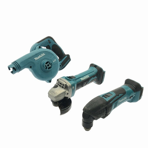 ☆中古品 3点セット☆makita マキタ 100mm 14.4V 充電式ディスクグラインダ GA400D 充電式マルチツール TM40D 充電式ブロワ UB182D - 2