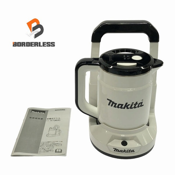 ☆未使用品☆makita マキタ 36V(18V+18V) 充電式ケトル KT360DZW 白/ホワイト 説明書 外箱付 ※バッテリ・充電器 別売り - 1