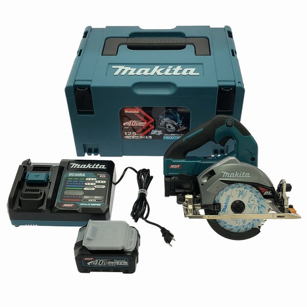 ☆未使用品☆makita マキタ 40Vmax 125mm 充電式マルノコ HS007GRDX バッテリー2個(40Vmax 2.5Ah) 充電器 ケース付 - 4