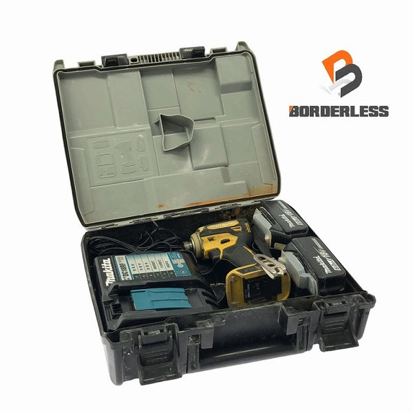 ☆中古品☆ makita マキタ 18V 充電式インパクトドライバ TD172DGXFY 黄 バッテリー2個(18V 6.0Ah) 充電器 ケース付 - 2