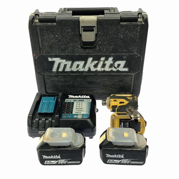 ☆中古品☆ makita マキタ 18V 充電式インパクトドライバ TD172DGXFY 黄 バッテリー2個(18V 6.0Ah) 充電器 ケース付 - 4
