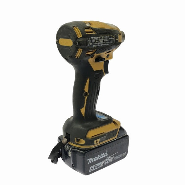 ☆中古品☆ makita マキタ 18V 充電式インパクトドライバ TD172DGXFY 黄 バッテリー2個(18V 6.0Ah) 充電器 ケース付 - 6