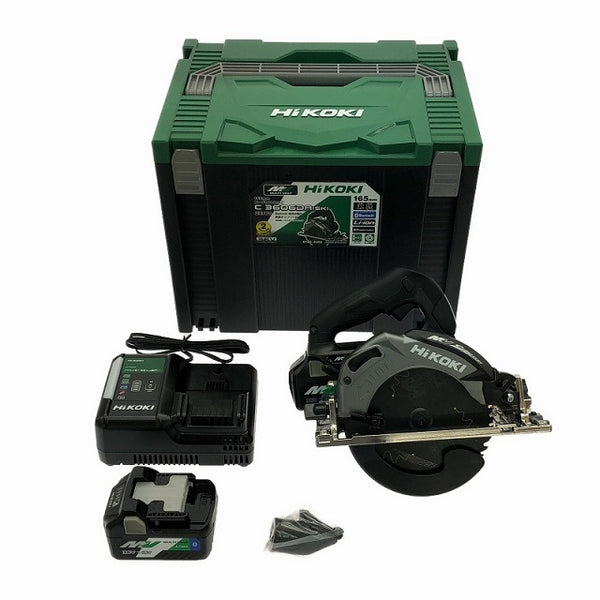 ☆未使用品☆ HIKOKI ハイコーキ 165mm コードレス丸ノコ C3606DA(SK)(2XPBS) ストロングブラック バッテリ2個 充電器 ケース付 - 4