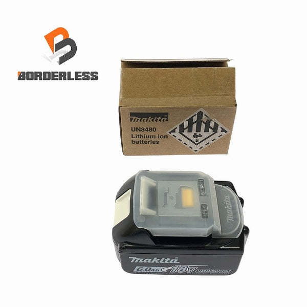 ☆未使用品☆makita マキタ 18V 6.0Ah 純正リチウムイオンバッテリー BL1860B 残量表示付 蓄電池 LITHIUM-ION 雪マーク - 1