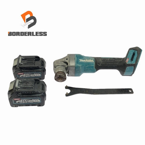 ☆中古品☆ makita マキタ 40Vmax 125mm 充電式ディスクグラインダ GA002G 青/ブルー 本体+パーツ+バッテリー2個(2.5Ah)