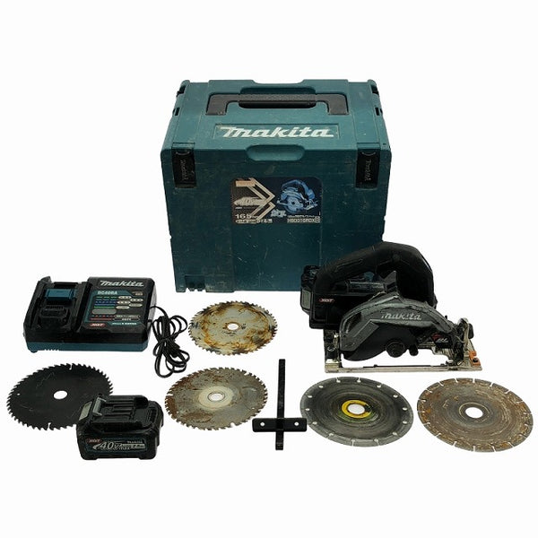 ☆中古品☆ makita マキタ 40Vmax 165mm 充電式マルノコ HS001GRDXB 黒/ブラック バッテリー2個(2.5Ah)充電器+パーツ+ケース - 4