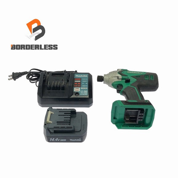 ☆中古品☆ makita マキタ 14.4V 充電式インパクトドライバ M695D バッテリー(1.1Ah) 充電器 ケース付き 電動工具 締め付け - 1