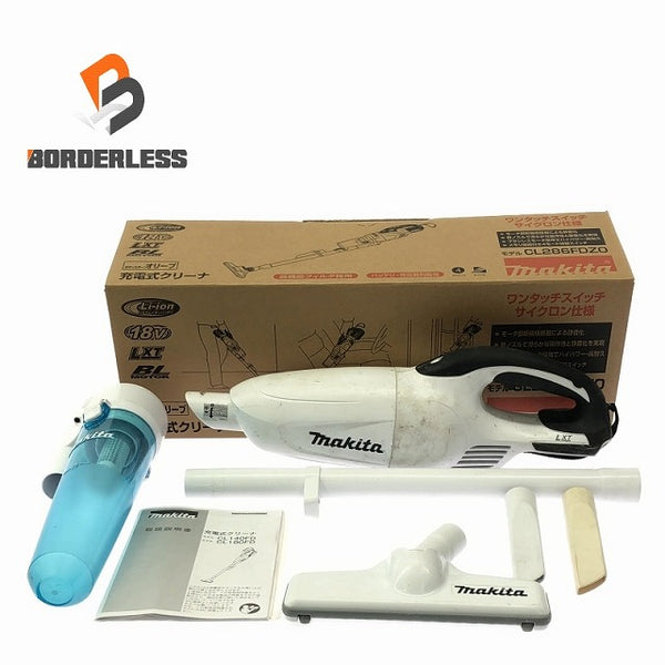 ☆比較的綺麗です☆makita マキタ 14.4V 充電式クリーナー CL140FD 本体+サイクロンアタッチメント付き 電動工具 掃除 コードレス - 1