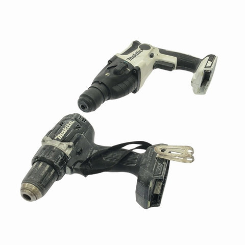 ☆中古品 計2点セット☆makita マキタ 18V 充電式ドライバドリル DF484D 充電式ハンマドリル HR165D 本体のみ コードレス - 0